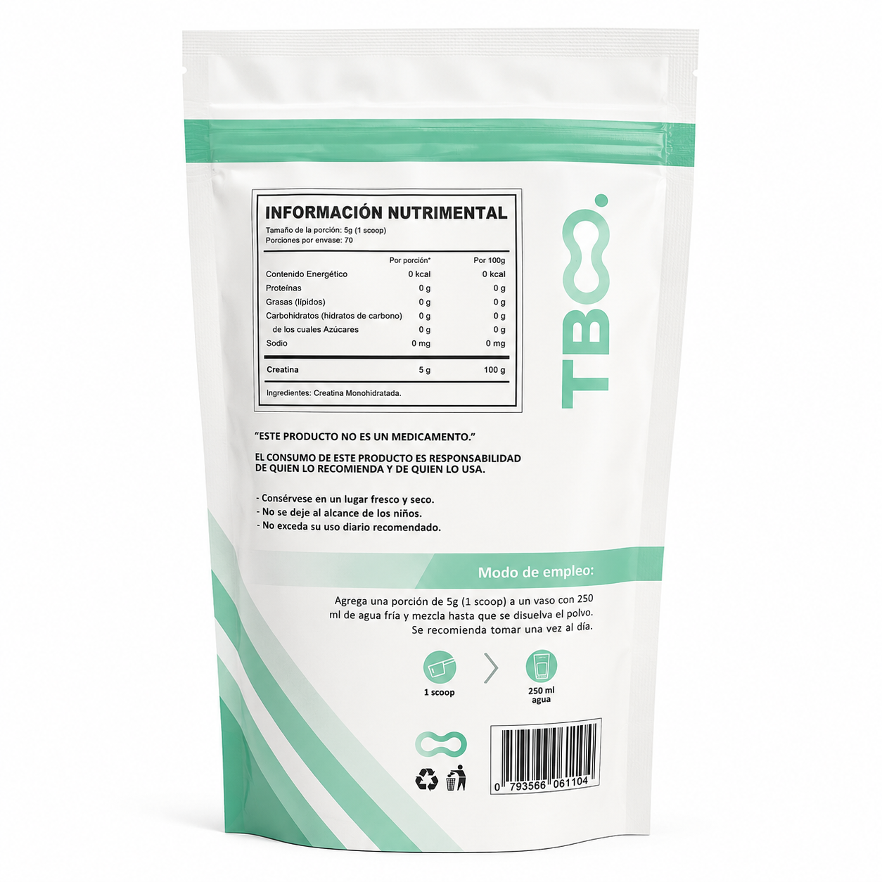 Creatina Monohidratada The Boost Co. 350 g — 70 servicios