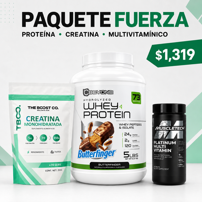 Paquete Fuerza – Proteína, Creatina y Multivitamínico