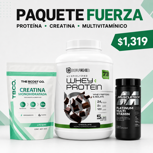 Paquete Fuerza – Proteína, Creatina y Multivitamínico